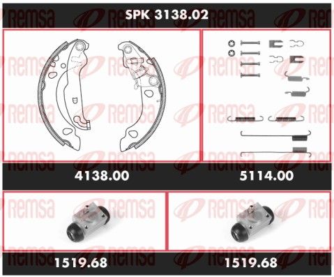 REMSA SPK 3138.02 Brake Kit, drum brake