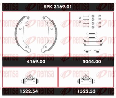 Brake Kit, drum brake REMSA SPK 3169.01
