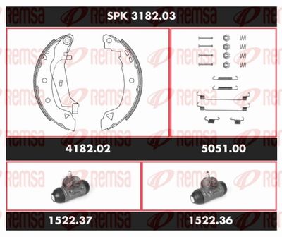 Brake Kit, drum brake REMSA SPK 3182.03