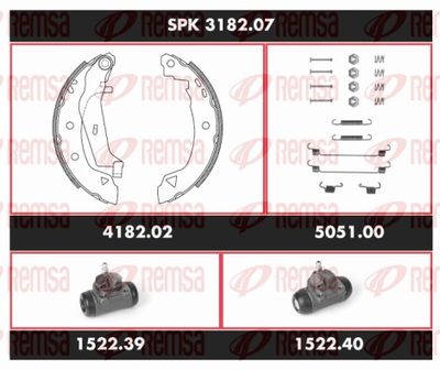 Brake Kit, drum brake REMSA SPK 3182.07