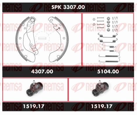 REMSA SPK 3307.00 Brake Kit, drum brake