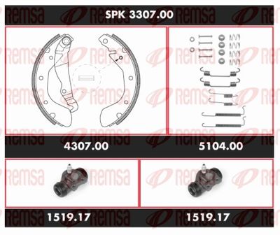 Brake Kit, drum brake REMSA SPK 3307.00