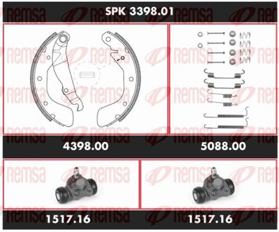 Brake Kit, drum brake REMSA SPK 3398.01