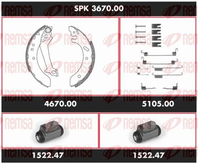 Brake Kit, drum brake REMSA SPK 3670.00