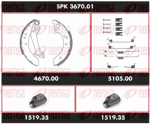 REMSA SPK 3670.01 Brake Kit, drum brake