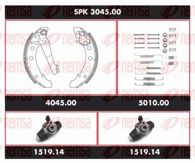 Brake Kit, drum brake REMSA SPK 3045.00