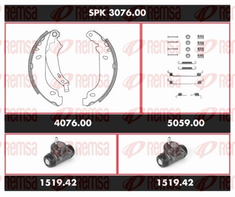 REMSA SPK 3076.00 Brake Kit, drum brake