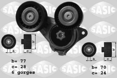 Belt Tensioner, V-ribbed belt SASIC 1626083