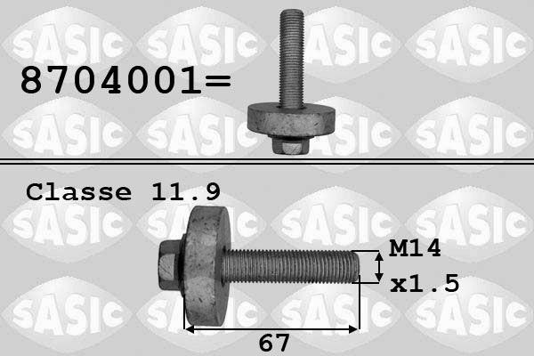 SASIC 8704001 Pulley Bolt