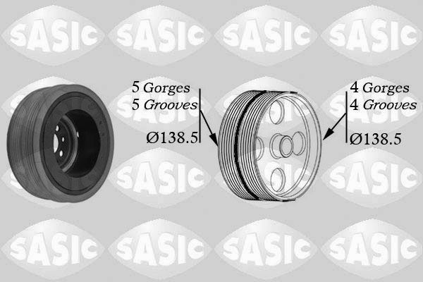 SASIC 9001804 Belt Pulley, crankshaft