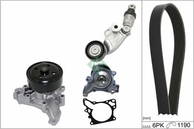 Water Pump + V-ribbed Belt Kit Schaeffler INA 529 0119 30