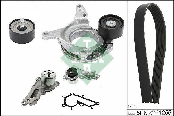 Schaeffler INA 529 0544 30 Water Pump + V-Ribbed Belt Kit