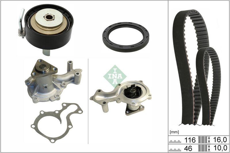 Schaeffler INA 530 0958 30 Water Pump & Timing Belt Kit