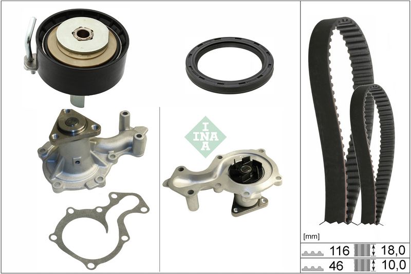 Schaeffler INA 530 0959 30 Water Pump & Timing Belt Kit