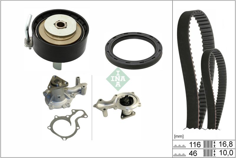 Schaeffler INA 530 0961 30 Water Pump & Timing Belt Kit