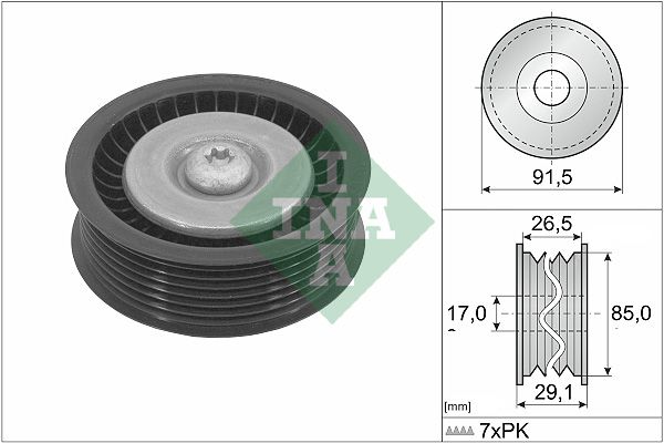 Schaeffler INA 532 1181 10 Deflection/Guide Pulley, V-ribbed belt