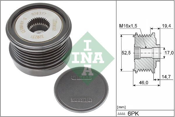 Schaeffler INA 535 0373 10 Alternator Freewheel Clutch