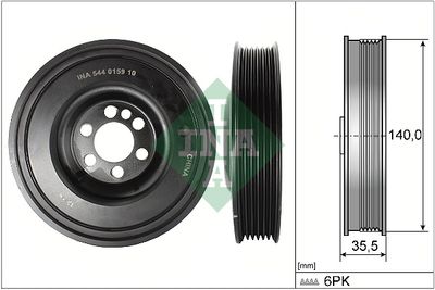 Belt Pulley, crankshaft Schaeffler INA 544 0159 10