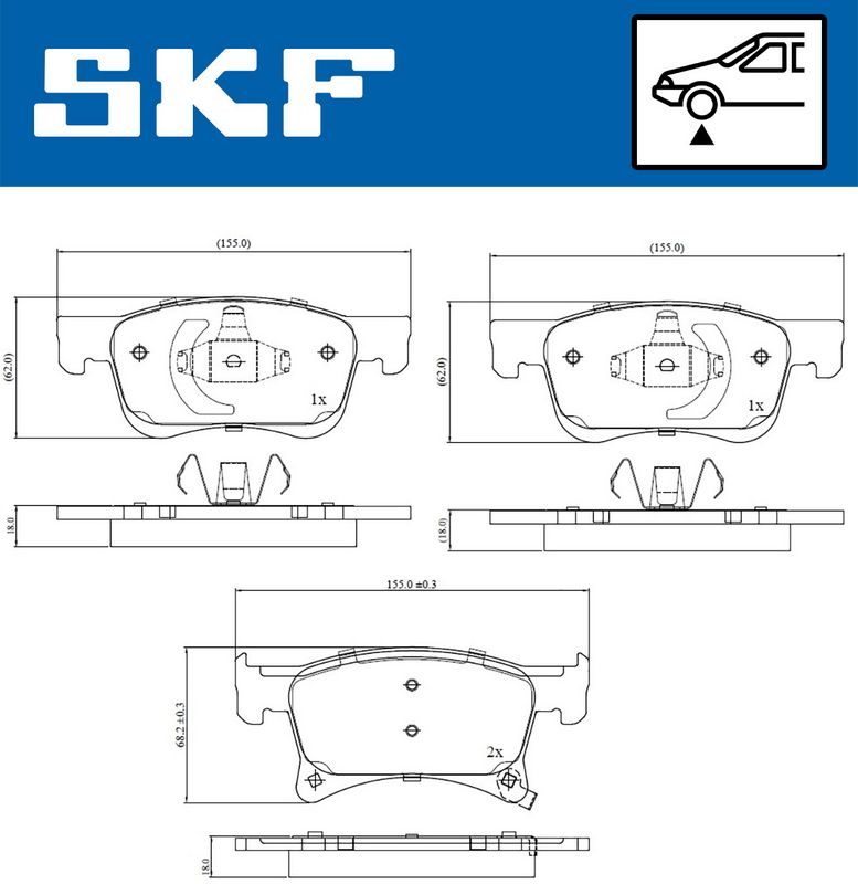 SKF VKBP 80301 A Brake Pad Set, disc brake