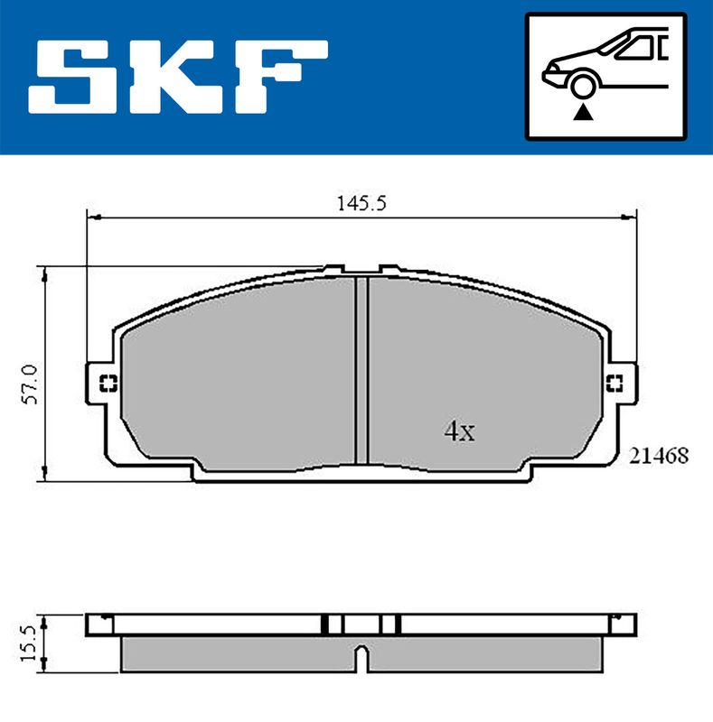 SKF VKBP 80462 Brake Pad Set, disc brake