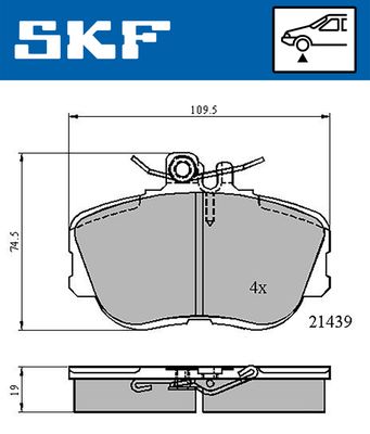 Brake Pad Set, disc brake SKF VKBP 80516