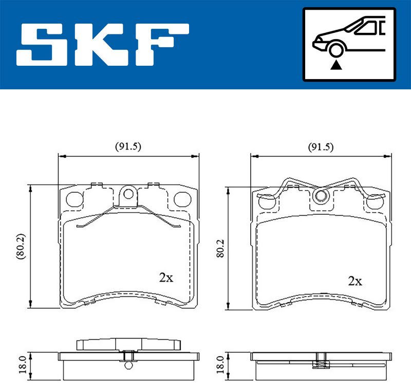 SKF VKBP 80536 Brake Pad Set, disc brake