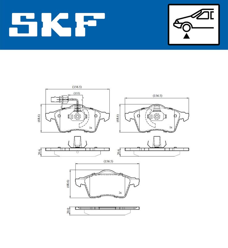 SKF VKBP 80573 E Brake Pad Set, disc brake