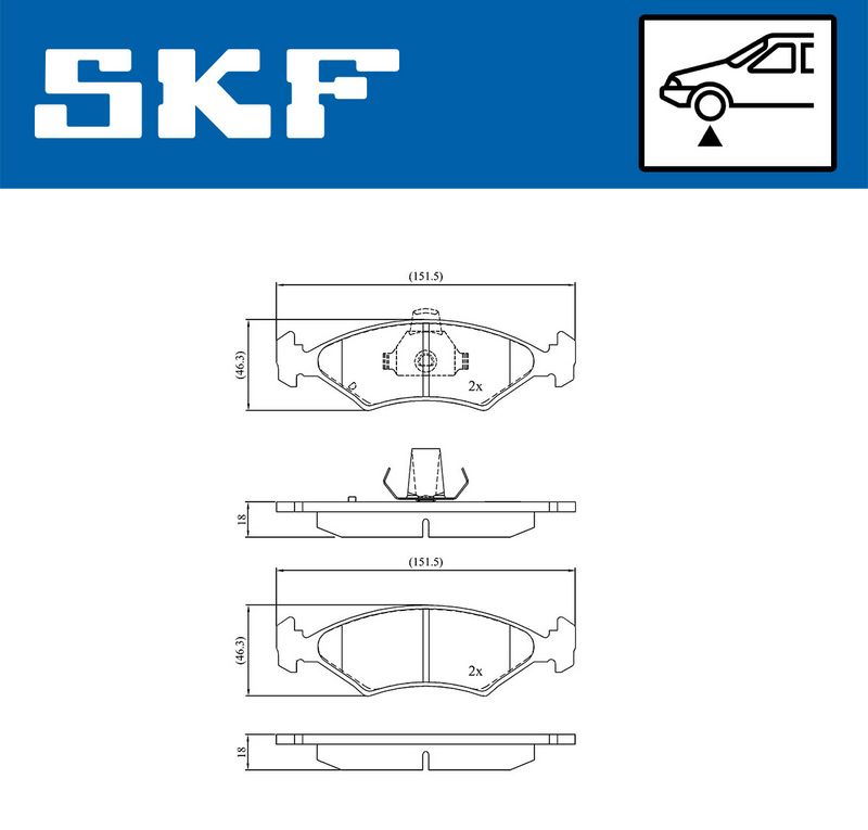 SKF VKBP 80602 Brake Pad Set, disc brake