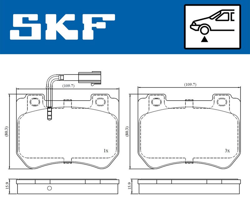 SKF VKBP 80610 E Brake Pad Set, disc brake