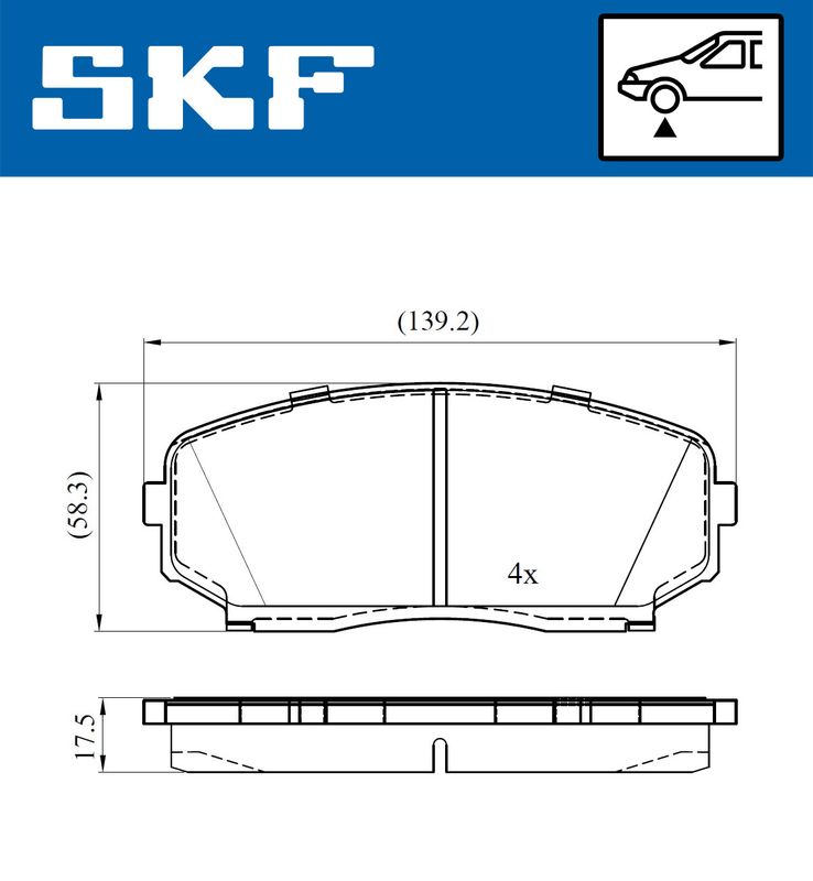 SKF VKBP 80612 A Brake Pad Set, disc brake