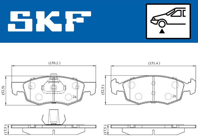 SKF VKBP 80618 Brake Pad Set, disc brake