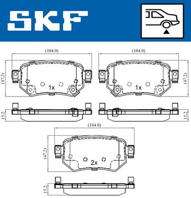 Brake Pad Set, disc brake SKF VKBP 90497 A