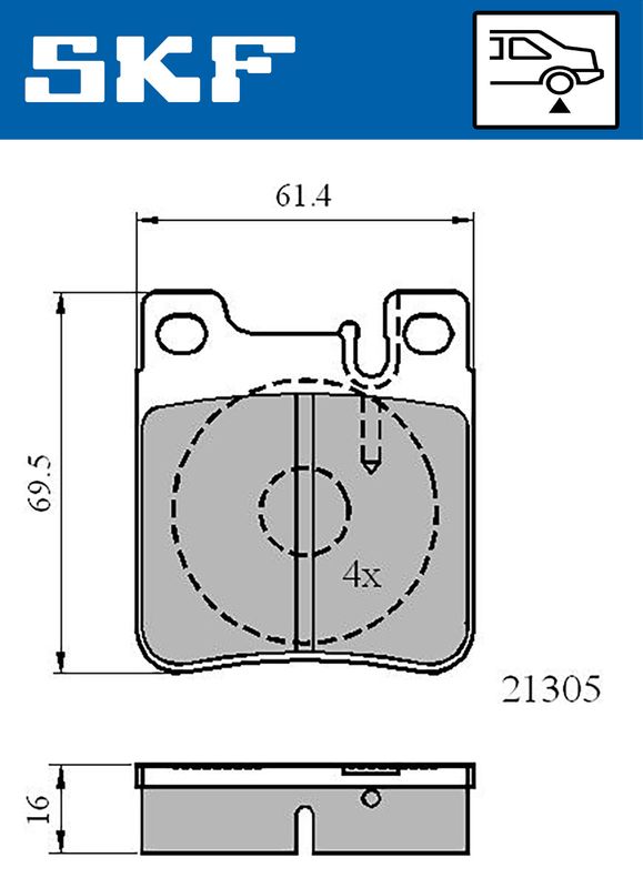 SKF VKBP 90502 Brake Pad Set, disc brake