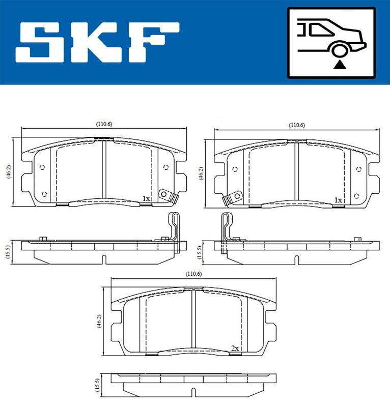 SKF VKBP 90556 A Brake Pad Set, disc brake