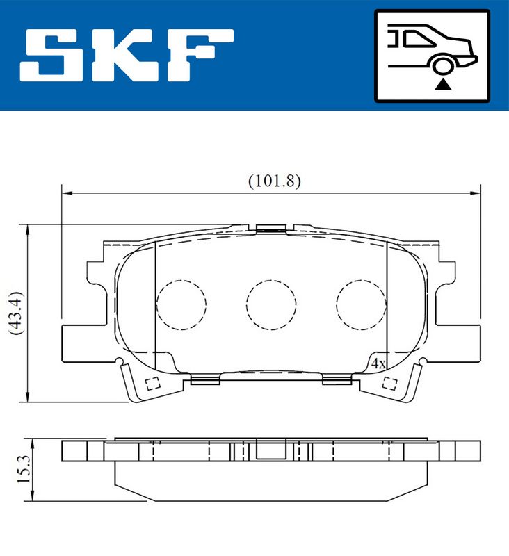SKF VKBP 90615 Brake Pad Set, disc brake