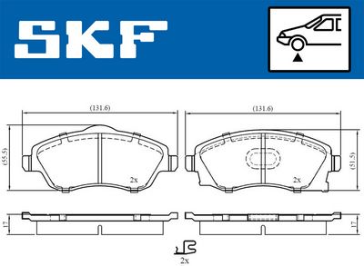 Brake Pad Set, disc brake SKF VKBP 80062 A