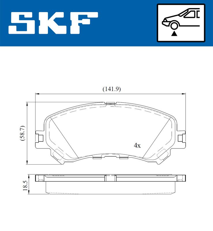 SKF VKBP 80076 Brake Pad Set, disc brake