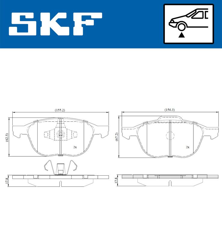 SKF VKBP 80262 Brake Pad Set, disc brake