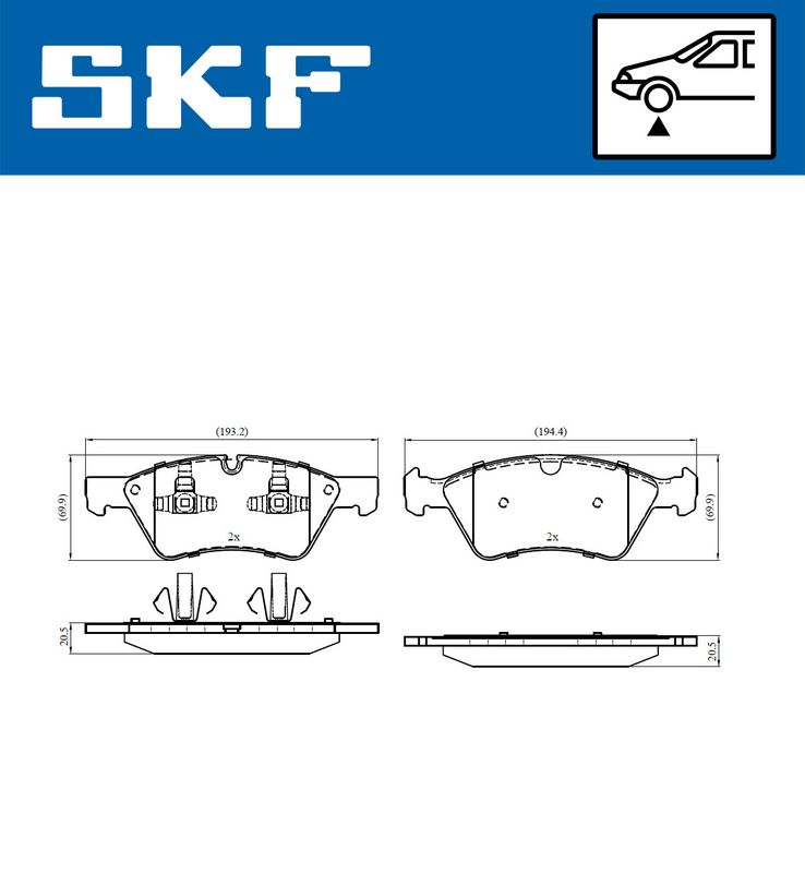 SKF VKBP 80402 Brake Pad Set, disc brake