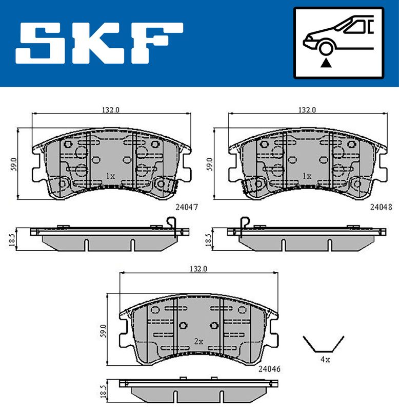 SKF VKBP 80421 A Brake Pad Set, disc brake