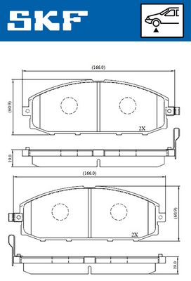 Brake Pad Set, disc brake SKF VKBP 80509 A