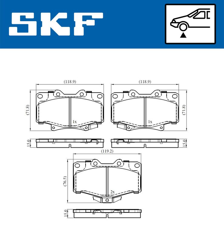 SKF VKBP 80537 A Brake Pad Set, disc brake
