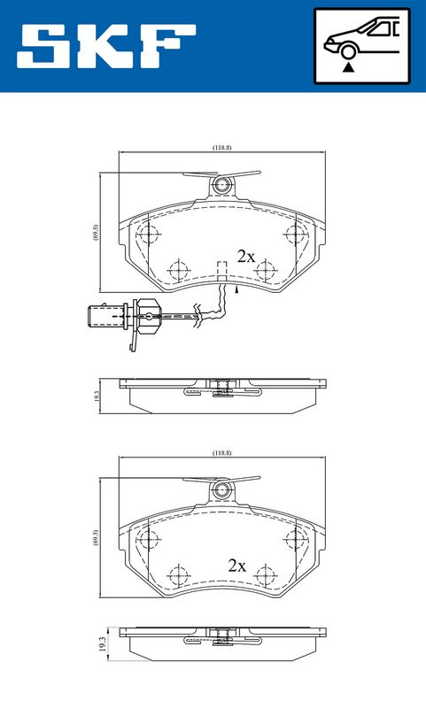 SKF VKBP 80547 E Brake Pad Set, disc brake