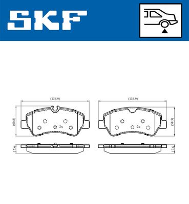 Brake Pad Set, disc brake SKF VKBP 90102