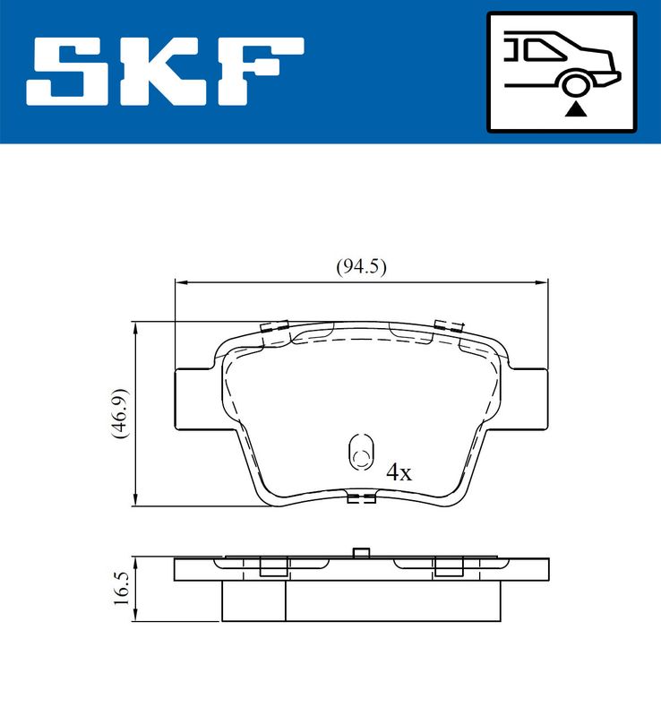 SKF VKBP 90172 Brake Pad Set, disc brake