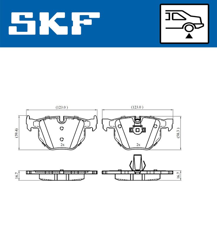 SKF VKBP 90316 Brake Pad Set, disc brake
