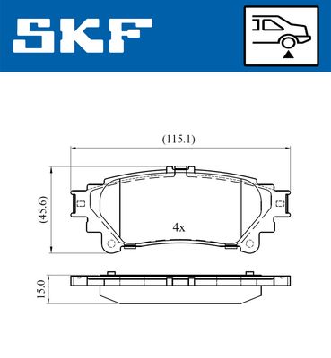 Brake Pad Set, disc brake SKF VKBP 90604