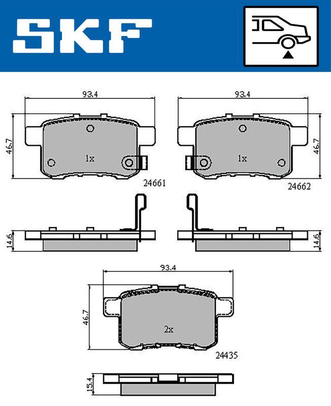 SKF VKBP 90613 A Brake Pad Set, disc brake