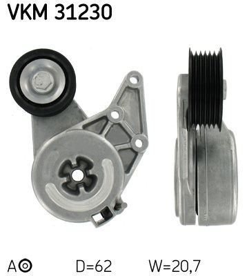 Tensioner Pulley, V-ribbed belt SKF VKM 31230