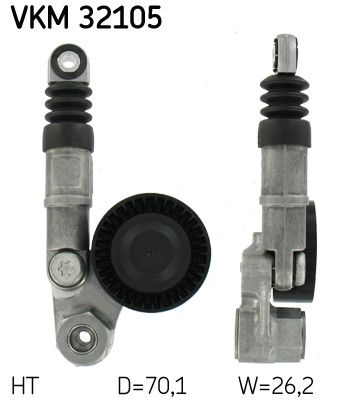 Tensioner Pulley, V-ribbed belt SKF VKM 32105